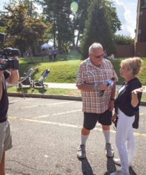 LMC Media's Mike Witsch interviewing Larchmont Day attendee