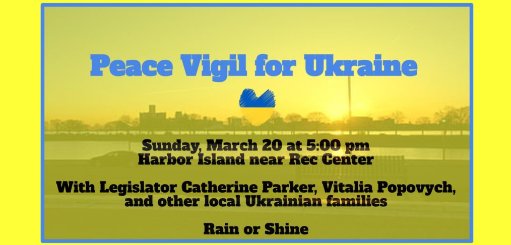 Ukraine Vigil at Harbor Island March 20 at 5pm