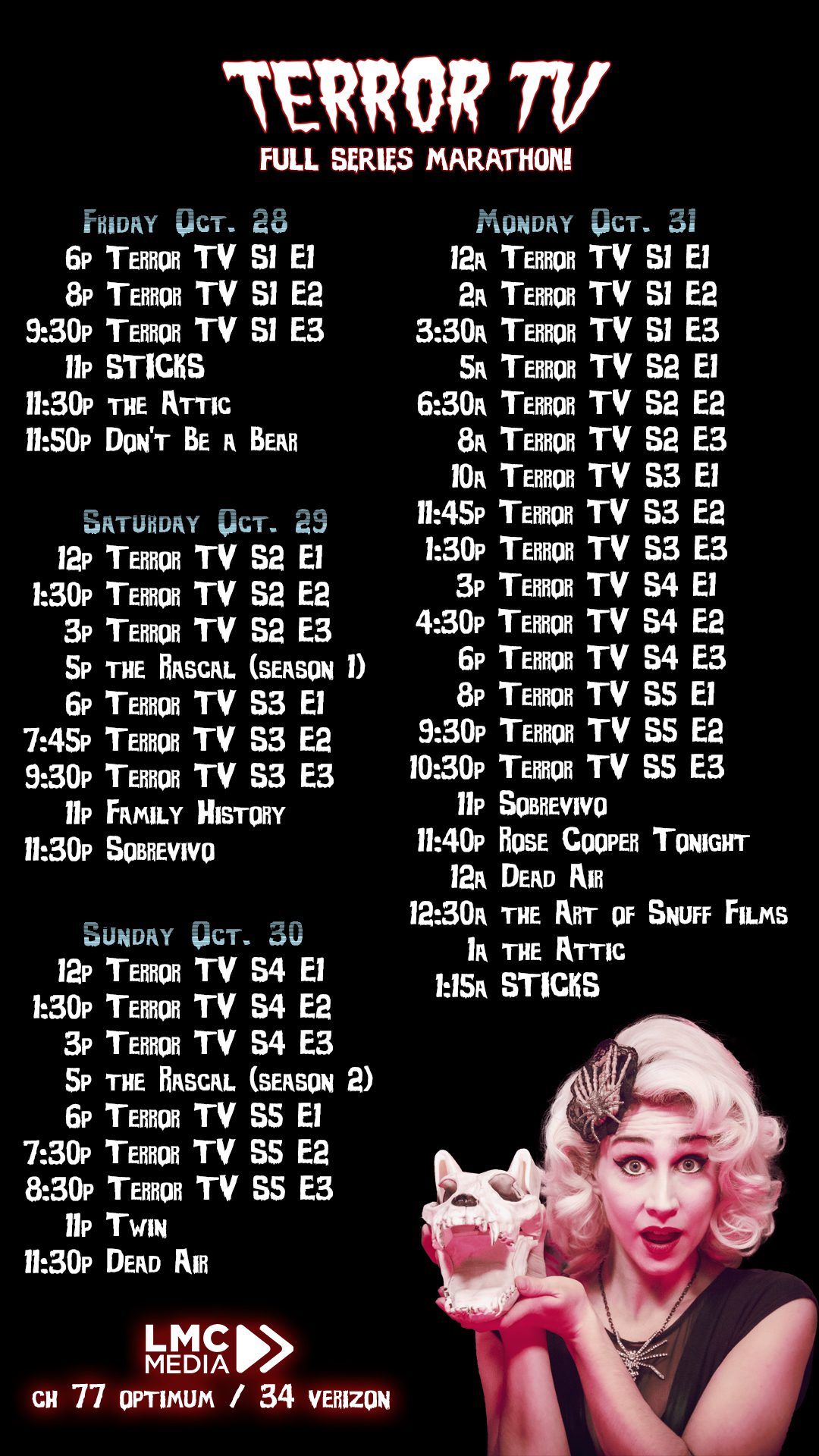 Terror TV Marathon Schedule